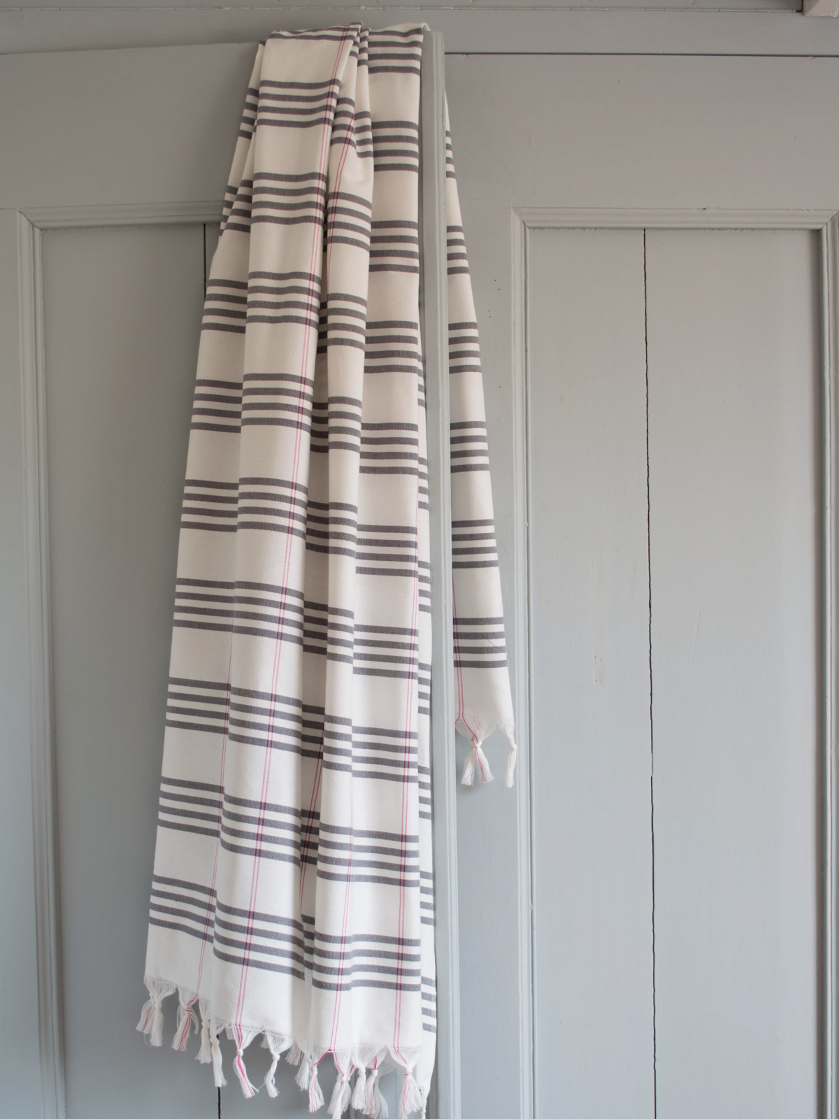 hammam towel checkered dark grey